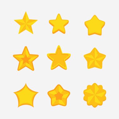 Yıldızlar Çizgi Film Simgesi Vektör İllüstrasyonu