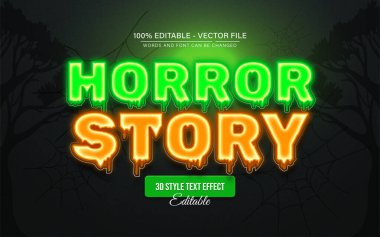 Parlak metin efekti düzenlenebilir korku hikayesi