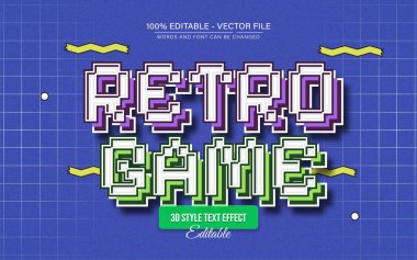 Retro oyun piksel metin efekti düzenlenebilir