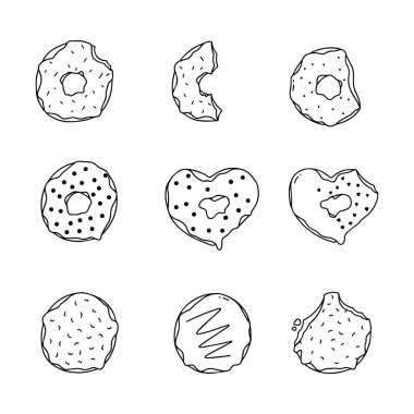 Donut karalama çizgisi vektör çizimi