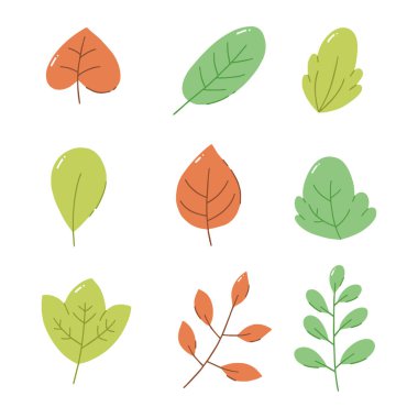 Yaprak el çizimi vektör illüstrasyonu