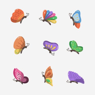 Kelebek el çizimi vektör çizimi