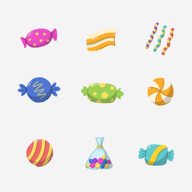 Şekerli el çizimi vektör illüstrasyonu