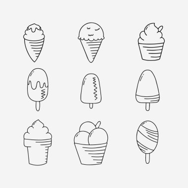 Dondurma karalama çizgisi vektör çizimi