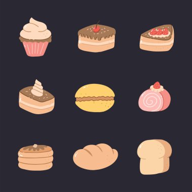 Vektör çizim tatlı el çekilmiş