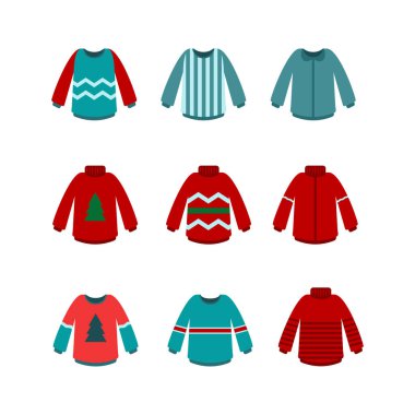 Çocuk giyim ikonu sembolü düz stil. izole çizgi film çizimleri koleksiyonu