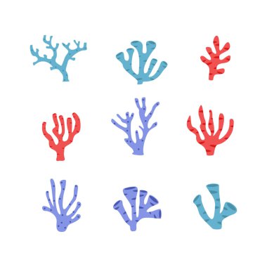 Deniz mercanı simgesi düz stil. izole çizgi film çizimleri koleksiyonu