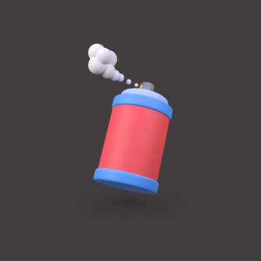 Sprey boya izole edilmiş 3d resim çizimi
