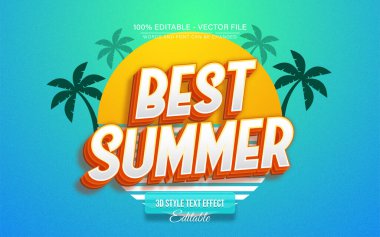 En İyi Yaz Vibes Retro Vintage metin efekti düzenlenebilir