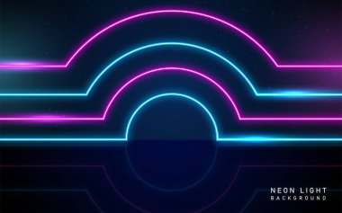 Neon ışığı geometrik çizgileri soyut arkaplan