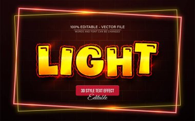 Açık ateş turuncu parıltı metin efekti düzenlenebilir