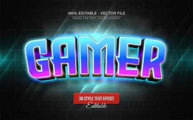 Oyuncu 3d hafif metin efekti düzenlenebilir