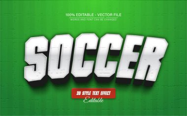 Futbol gümüş 3d metin efekti düzenlenebilir