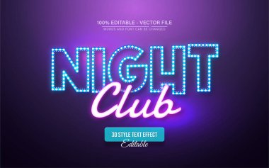 Gece kulübü parlaklık metin efekti düzenlenebilir