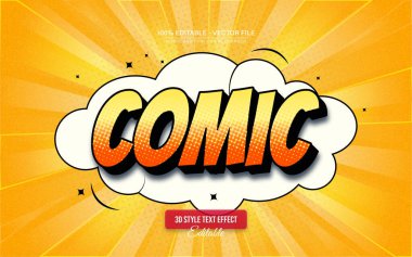 Sarı çizgi roman tarzı metin efekti düzenlenebilir