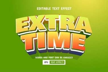 Ekstra zaman sarı metin - düzenlenebilir 3d metin efekti