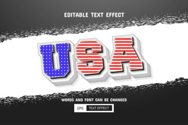 ABD metninin Bağımsızlık Günü - düzenlenebilir 3d metin efekti