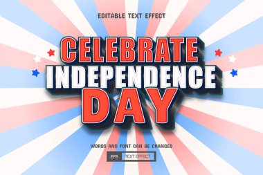 4 Temmuz - Bağımsızlık Günü - 3D metin efekti düzenlenebilir