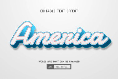 Amerika metni - 3d metin efekti düzenlenebilir