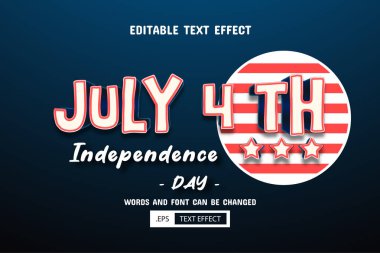 4 Temmuz - Bağımsızlık Günü metni - düzenlenebilir 3D metin efekti