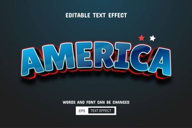 Amerika metin - düzenlenebilir 3d metin efekti