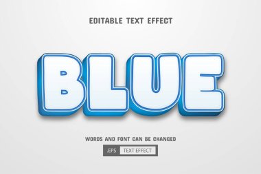 Mavi metin - 3d metin efekti düzenlenebilir