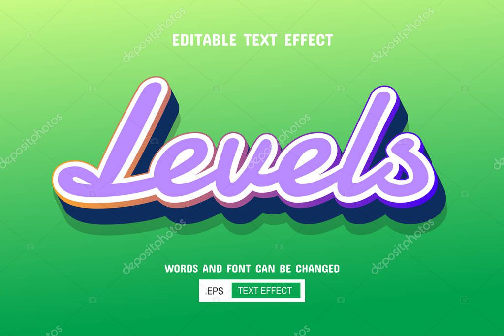Levels text - editable 3d text effect