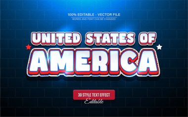 Amerika Stili Bağımsızlık Günü ABD 4 Temmuz metin efekti