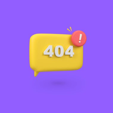 Açıl ve uyarı hatası 404 izole edilmiş 3D resim çizimi