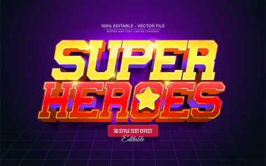 Posterler, Logolar ve T-Shirt Şablonları için Süper Kahramanlar 3B Metin Efektleri