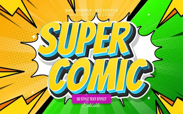 Poster, Logo ve T-Shirt Şablonu için Süper Çizgi Roman 3B Metin Efekti