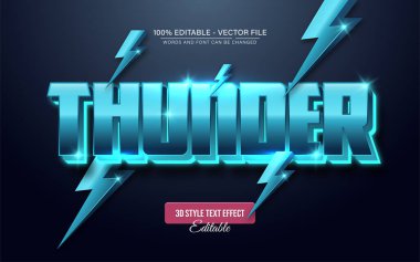 Mavi Gök Gürültüsü 3B Metin Efekti Düzenlenebilir