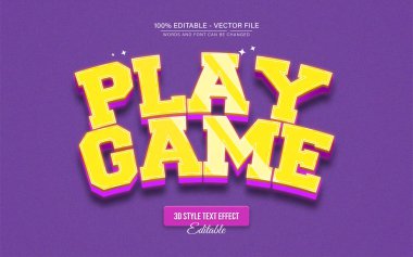 Oyun Sarı Retro Vintage 3B Metin Efektini Oyna