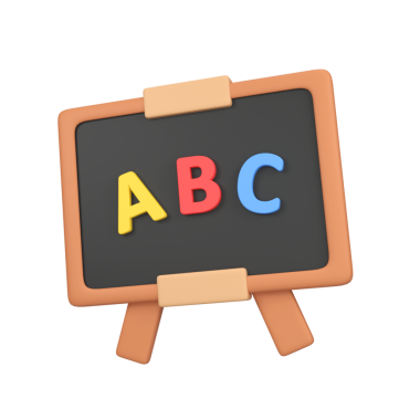 Alfabeyle karatahta izole edilmiş 3d canlandırma simgesi çizimi