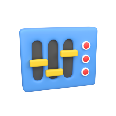 Eşitleştirici izole edilmiş 3d canlandırma simgesi çizimi