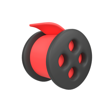 Film makarası izole edilmiş 3d canlandırma simgesi illüstrasyonu