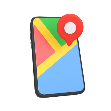 Mobil harita uygulaması izole edilmiş 3d canlandırma simgesi illüstrasyonu