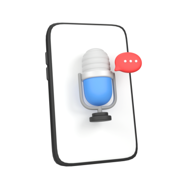 Mobil podcast izole edilmiş 3d oluşturma simgesi illüstrasyonu