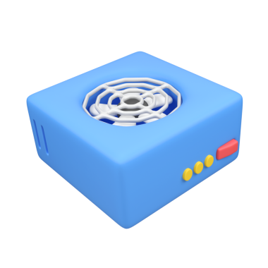 Güç kaynağı izole edilmiş 3d görüntü simgesi çizimi