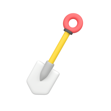 Kürek izole edilmiş 3d resim çizimi