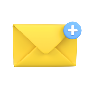 E- posta izole edilmiş 3d hazırlama simgesi illüstrasyonu ekle