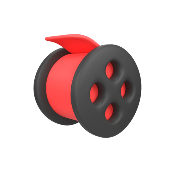 Film makarası izole edilmiş 3d canlandırma simgesi illüstrasyonu