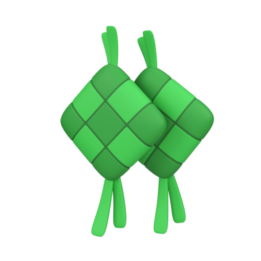 Ketupat izole edilmiş 3d canlandırma simgesi çizimi