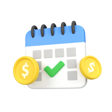 Ödeme zamanlaması 3d görüntüleme simgesi izole edildi