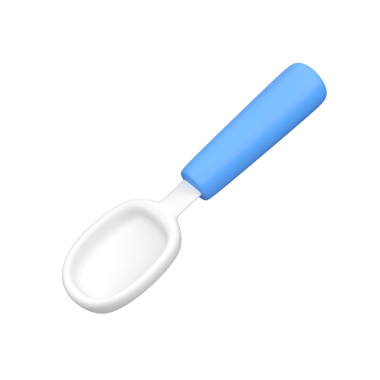 Kaşık izole edilmiş 3d canlandırma simgesi çizimi