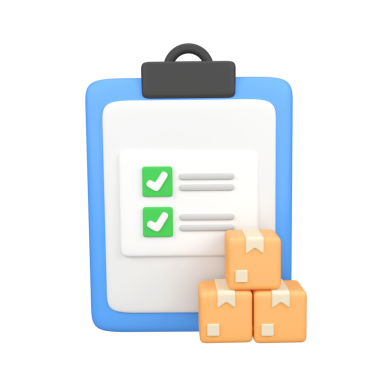 Teslimat listesi izole edilmiş 3d canlandırma simgesi çizimi