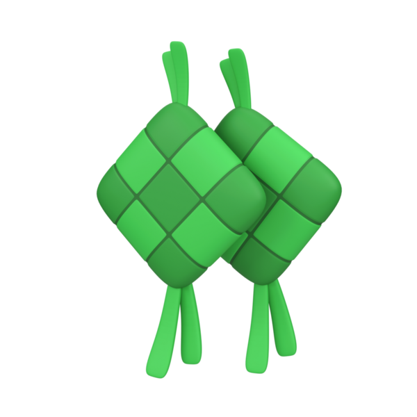 Ketupat izole edilmiş 3d canlandırma simgesi çizimi