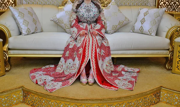 Novia Marroquí Con Vestido Novia Marroquí —  Fotos de Stock