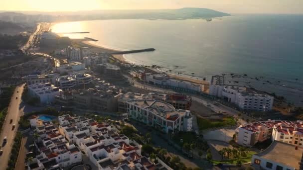 Tiro Aéreo Con Drones Tánger Marruecos Puerto Marroquí Estrecho Gibraltar — Vídeo de stock