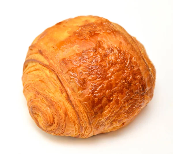 Friss Croissant Izolált Fehér Backgroun — Stock Fotó